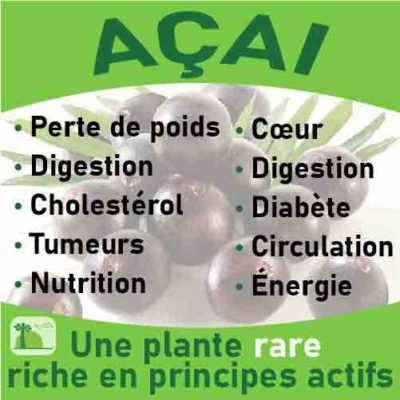 Açai, le laboratoire Biologiquement des plantes rares riches en principes actifs.