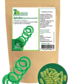 La spiruline est une algue spiralée qui existe depuis 3 milliards d’années. Faible en calorie, elle contient une grande quantité de protéines, d’antioxydants (caroténoïdes, phycocyanine) et d’acide gamma-linolénique (issu de la famille des oméga-6).