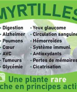 Myrtilles, le laboratoire Biologiquement des plantes rares riches en principes actifs.