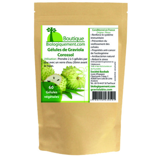 Gélules de poudre de fruit de graviola corossol anticancer