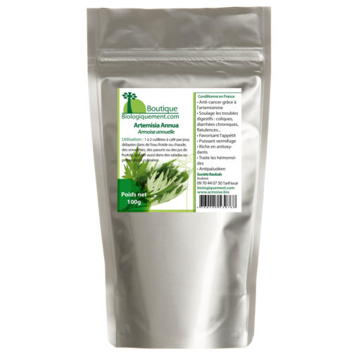 Armoise annuelle bio Artemisia annua riche en artemisinine plante feuille tige anticancer naturel en poudre